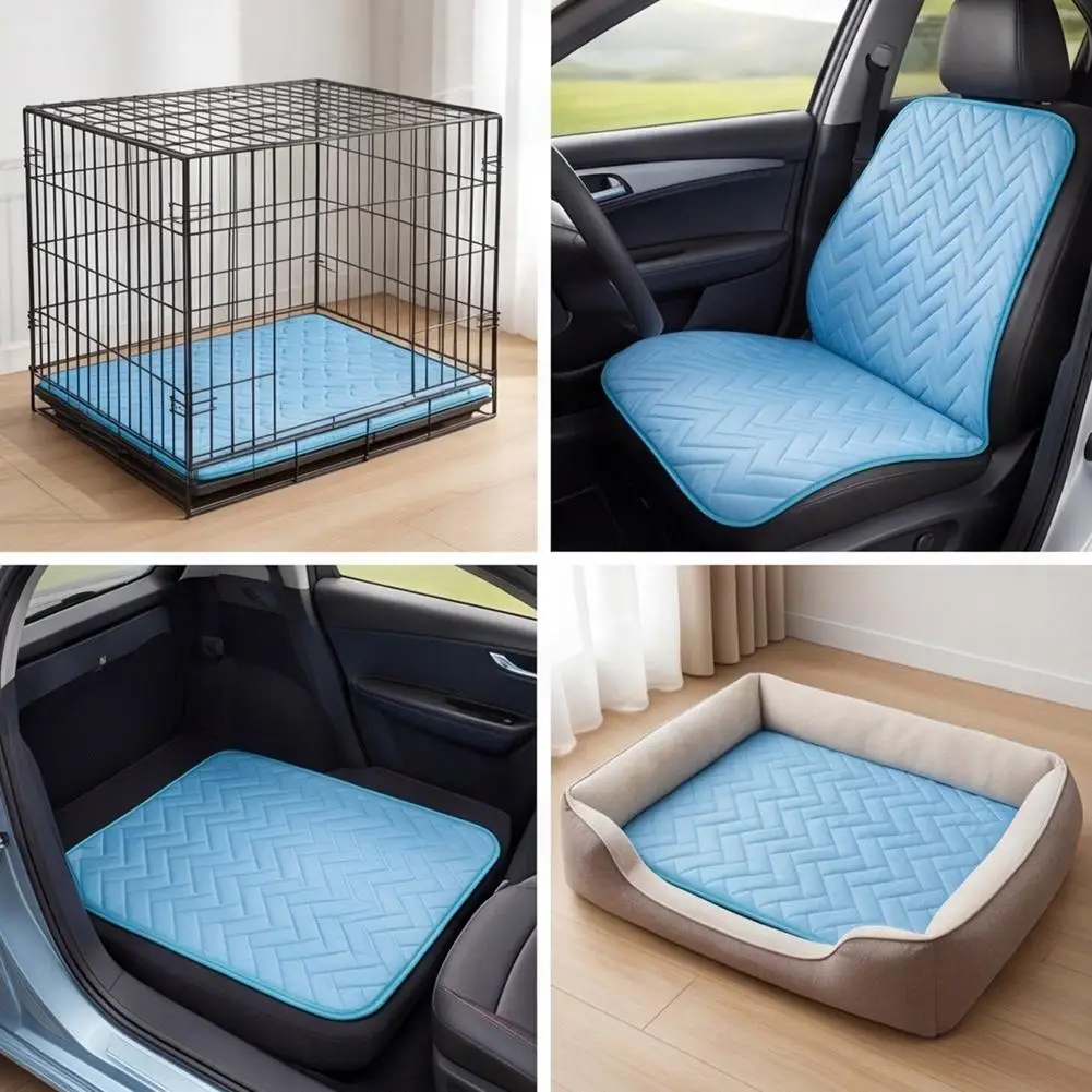 Almofada Gelada para Cães e Gatos de Seda Gelo Lavável na Máquina - Imagem 4