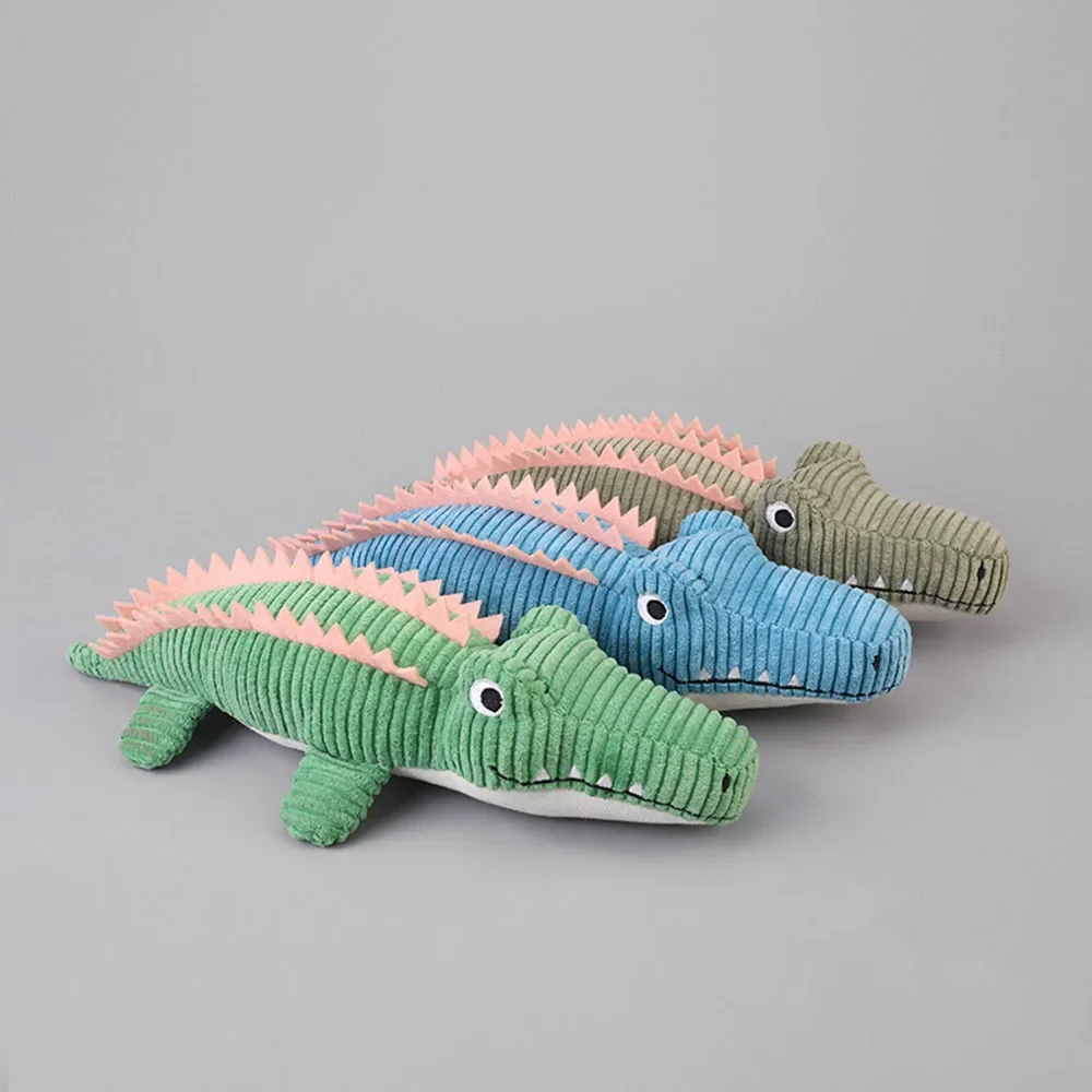 Brinquedo de Pelúcia para Cães Crocodilo com Som para Filhotes - Imagem 2