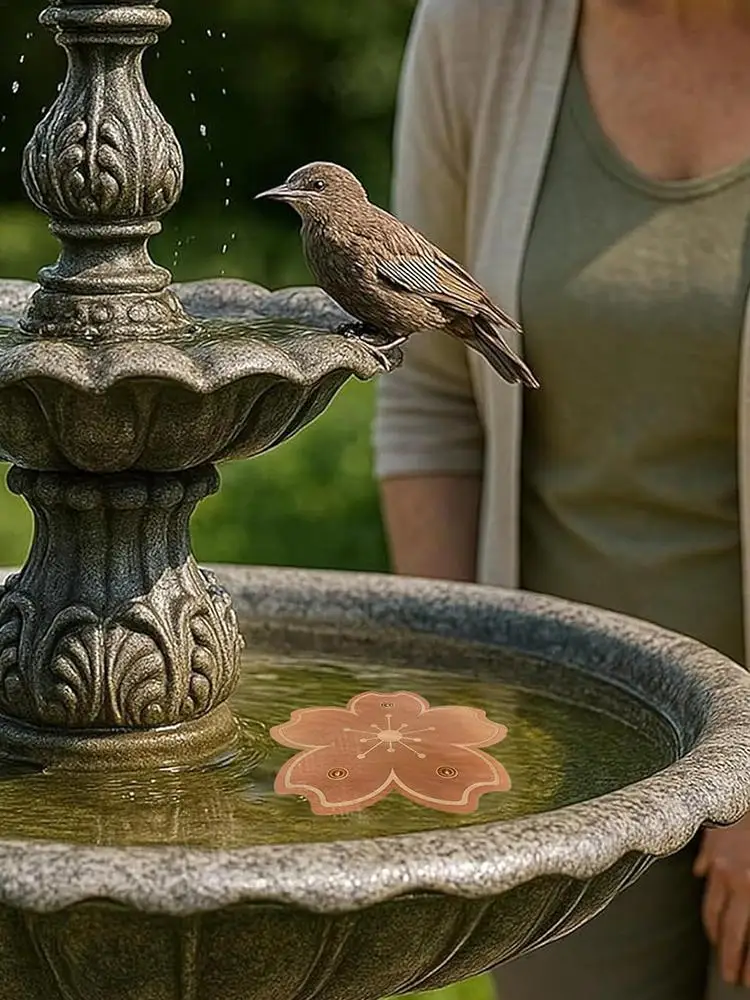 Bacia de Cobre para Banho de Pássaros com Suporte Resistente - Imagem 4