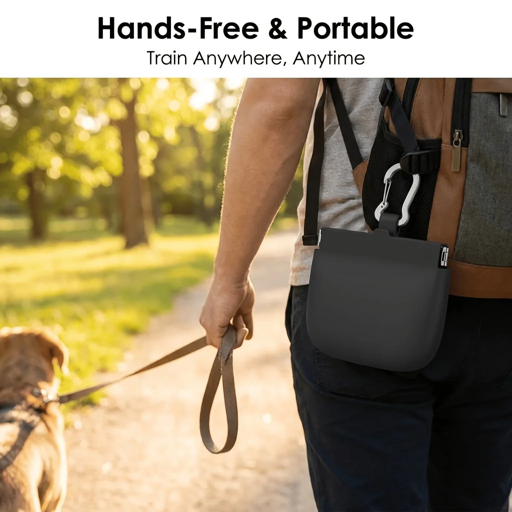 Bolsa de Cintura para Cães de Silicone com Gancho de Aço Inoxidável - Imagem 5