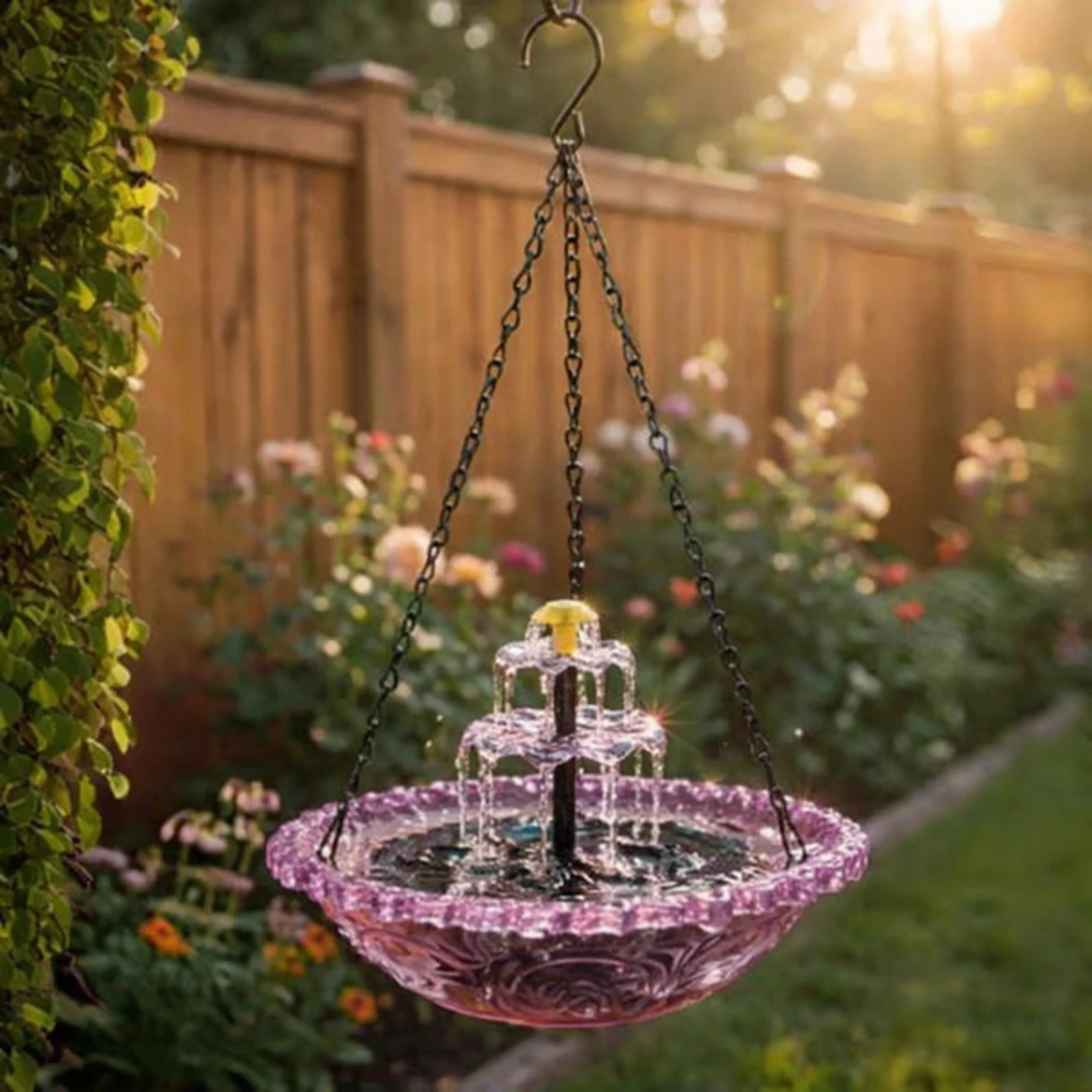Comedouro Suspenso para Beija-flores Solar com Tigela de Vidro - Imagem 4