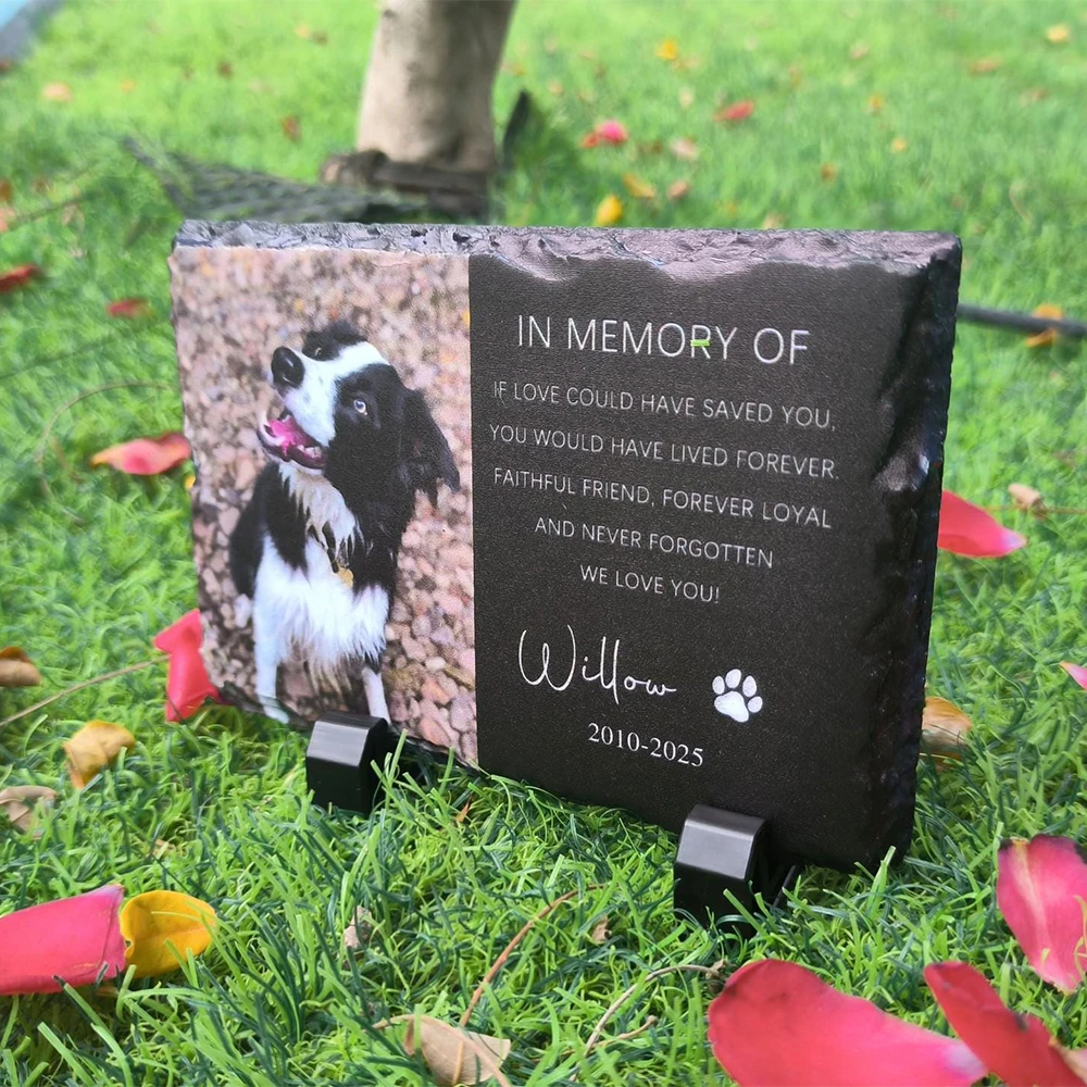 Lápide Memorial para Pets Personalizada com Foto em Pedra - Imagem 2