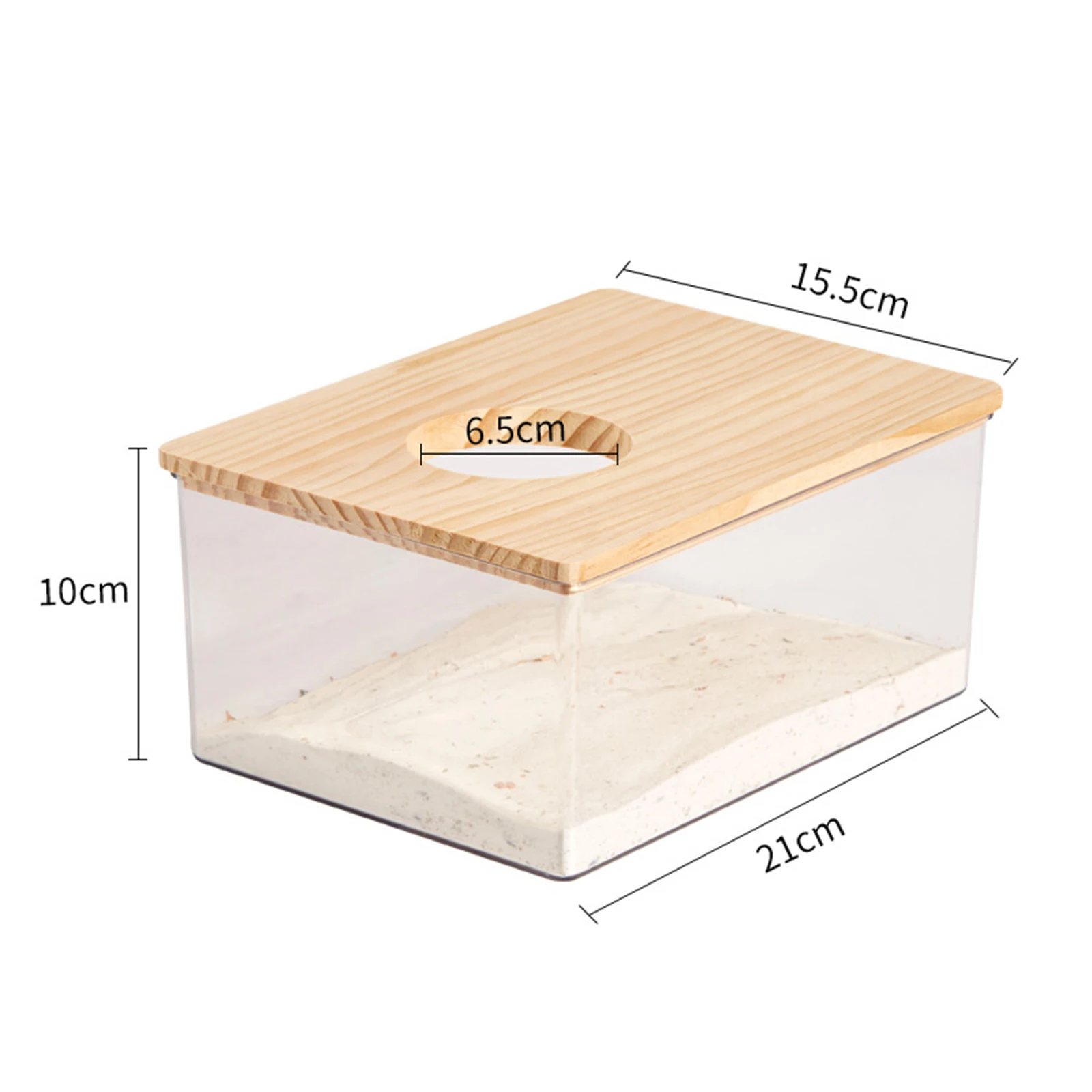 Banheira para Hamster de Acrílico e Madeira Transparente - Imagem 6