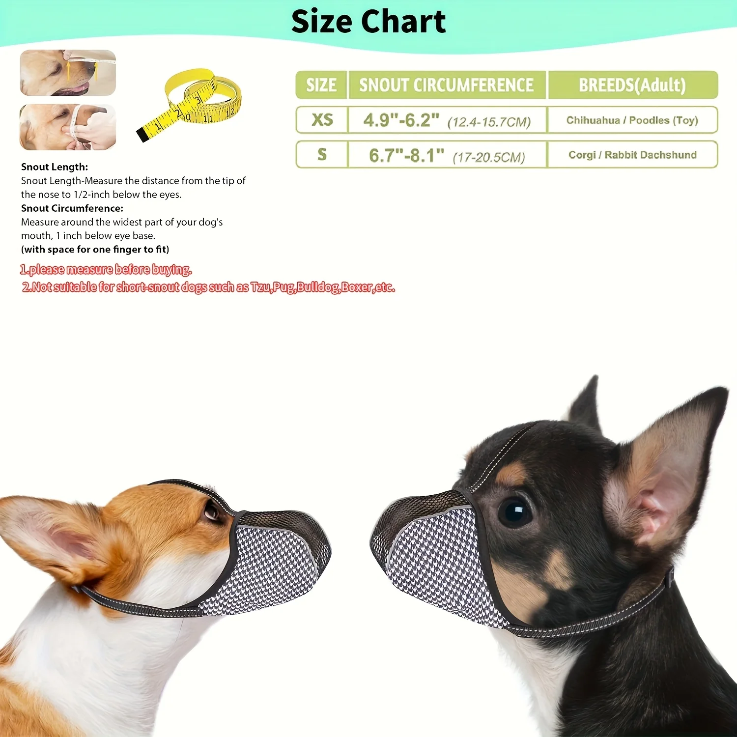 Focinheira de Malha para Cães Pequenos e Grandes Respirável - Image 2