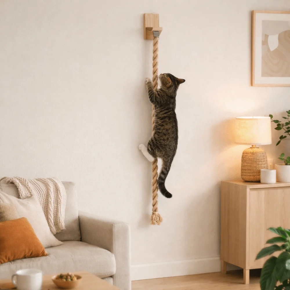Corda de Sisal para Gatos 130 cm para Arranhar e Economizar Espaço - Image 4