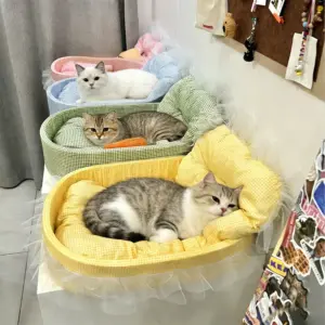 cama sofá para cães e gatos de pelúcia lavável
