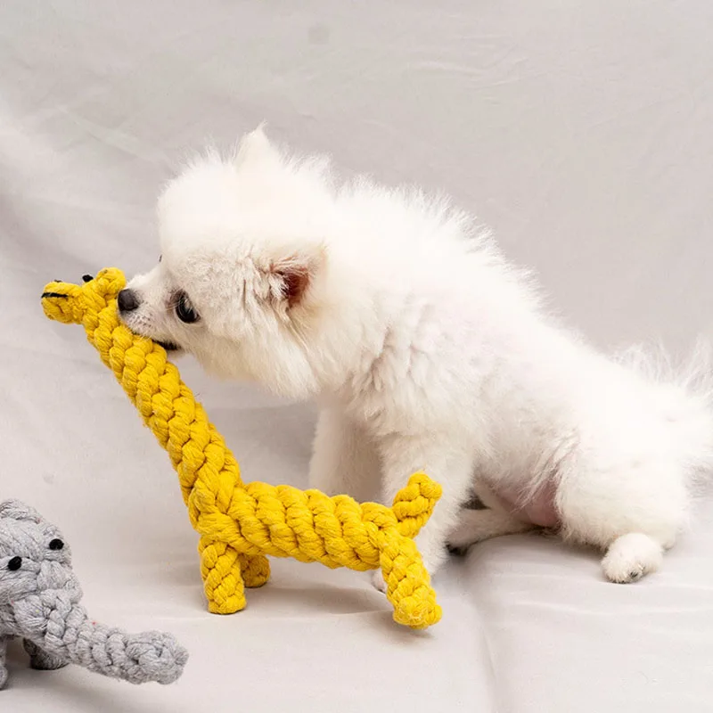 Brinquedo de Mastigar para Cães Pequenos de Corda de Algodão com Nó - Imagem 3