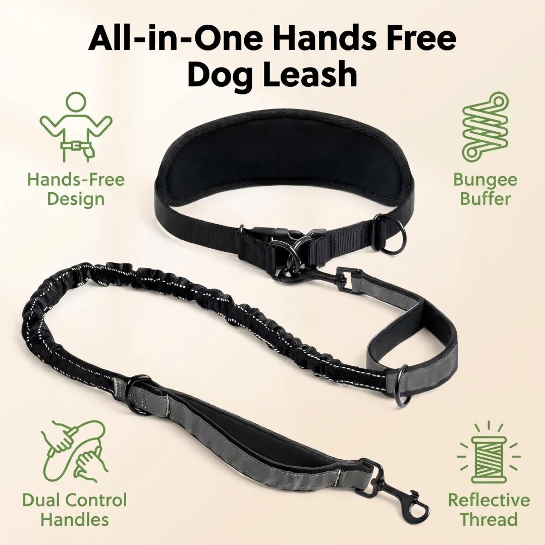 Coleira Bungee para Cães com Cinto Lombar e Faixa Refletiva - Imagem 2