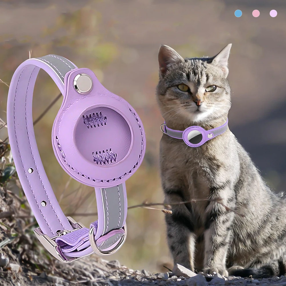 Coleira Refletiva para Cães e Gatos com Suporte para AirTag Ajustável - Imagem 3