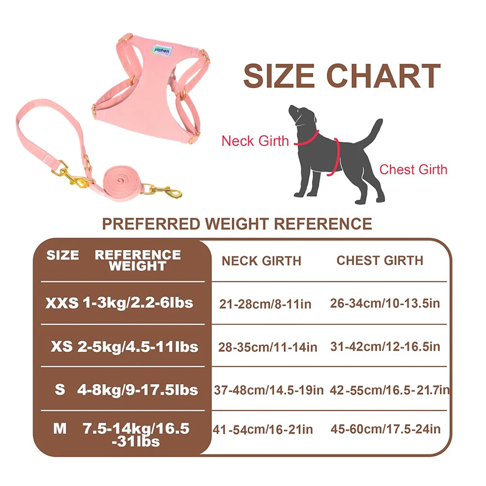 Conjunto de Peitoral e Coleira para Cães Pequenos Ajustável - Imagem 6