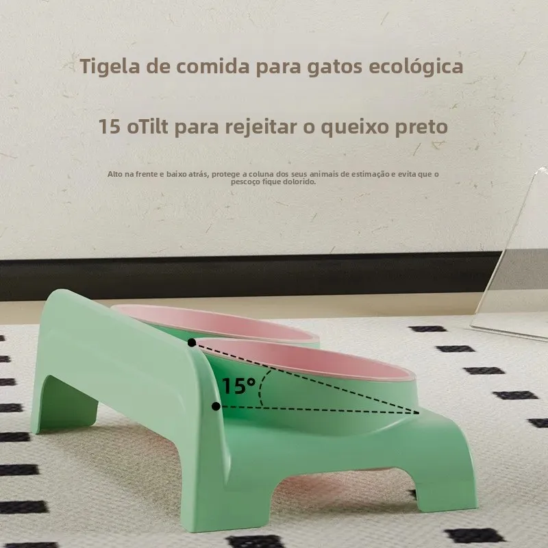 Comedouro Duplo Ajustável para Cães e Gatos, Proteção do Pescoço - Image 3