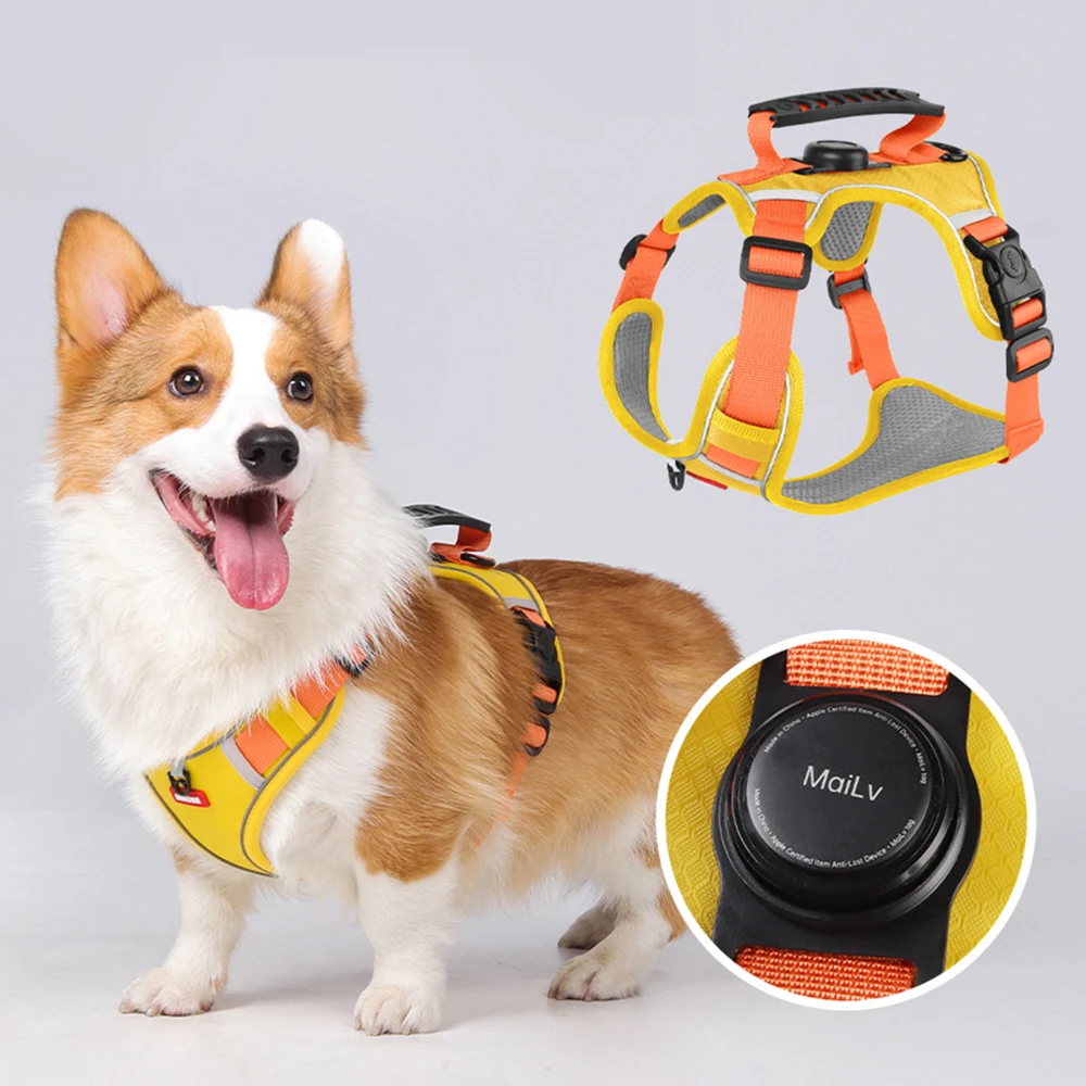 Coleira Refletiva para Cães com Suporte para AirTag Ajustável - Imagem 2