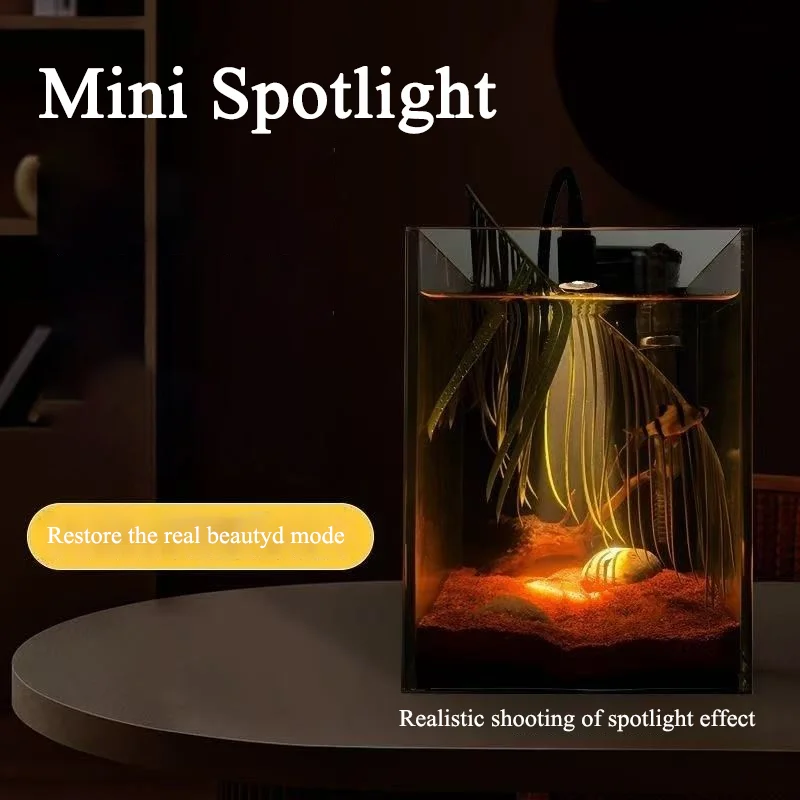 Mini Refletor COB LED para Aquário 3W USB Ajustável 360° - Imagem 3