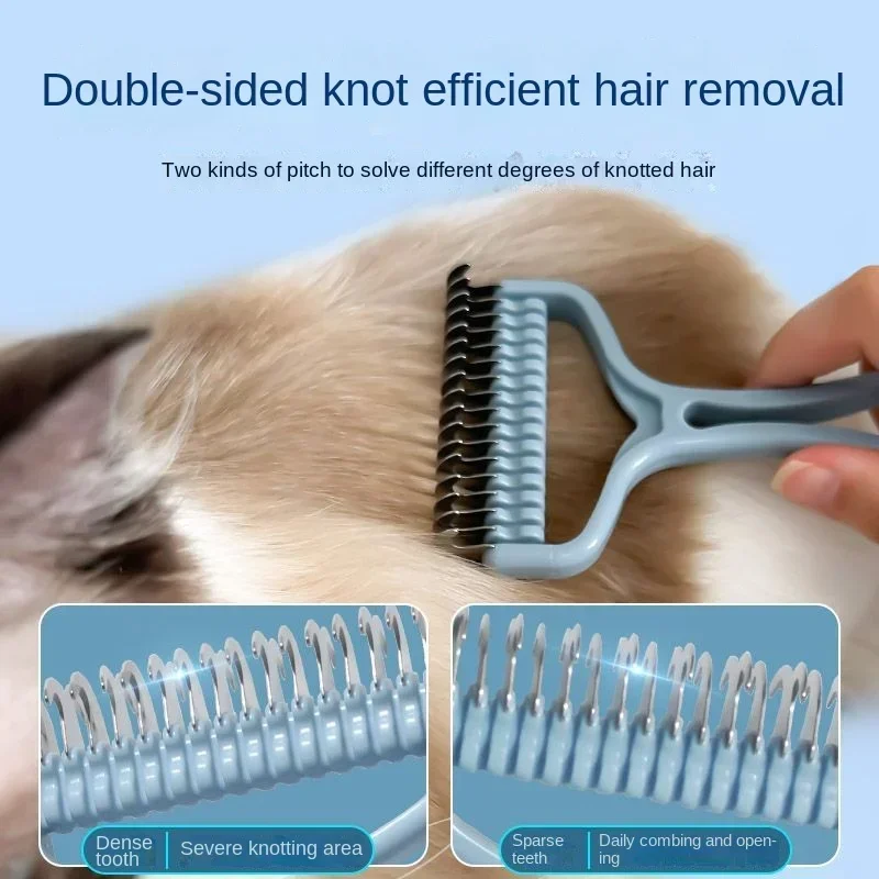 Escova para Gatos e Cães 2 em 1 para Remover Nós e Pelos Soltos - Imagem 6