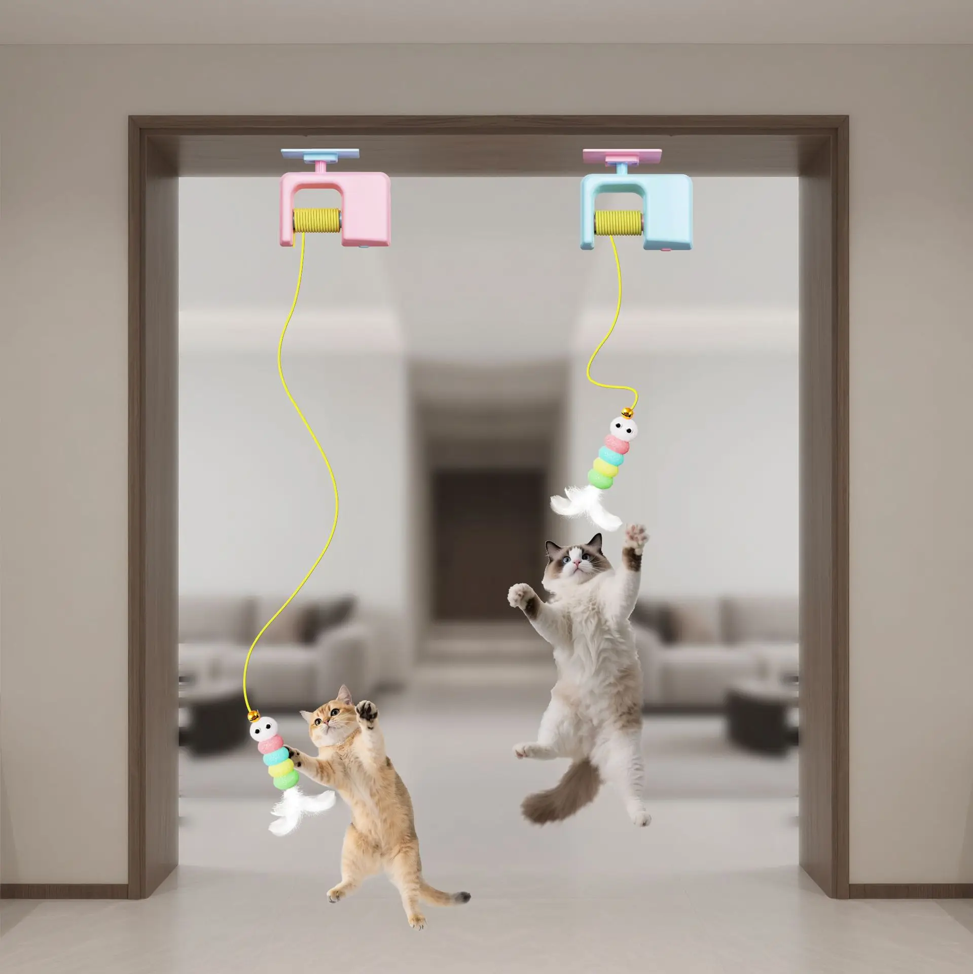 Brinquedo Elétrico para Gatos Yo-Yo com Movimento Aleatório para Pendurar na Porta - Imagem 3