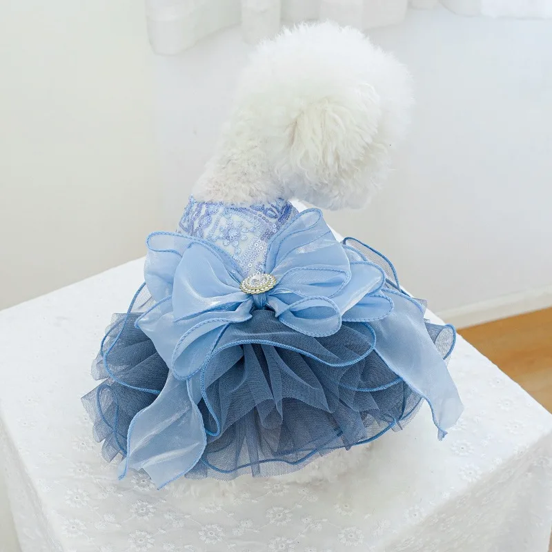 Vestido de Casamento para Cães e Gatos Gaze Fofa para Festas - Imagem 3