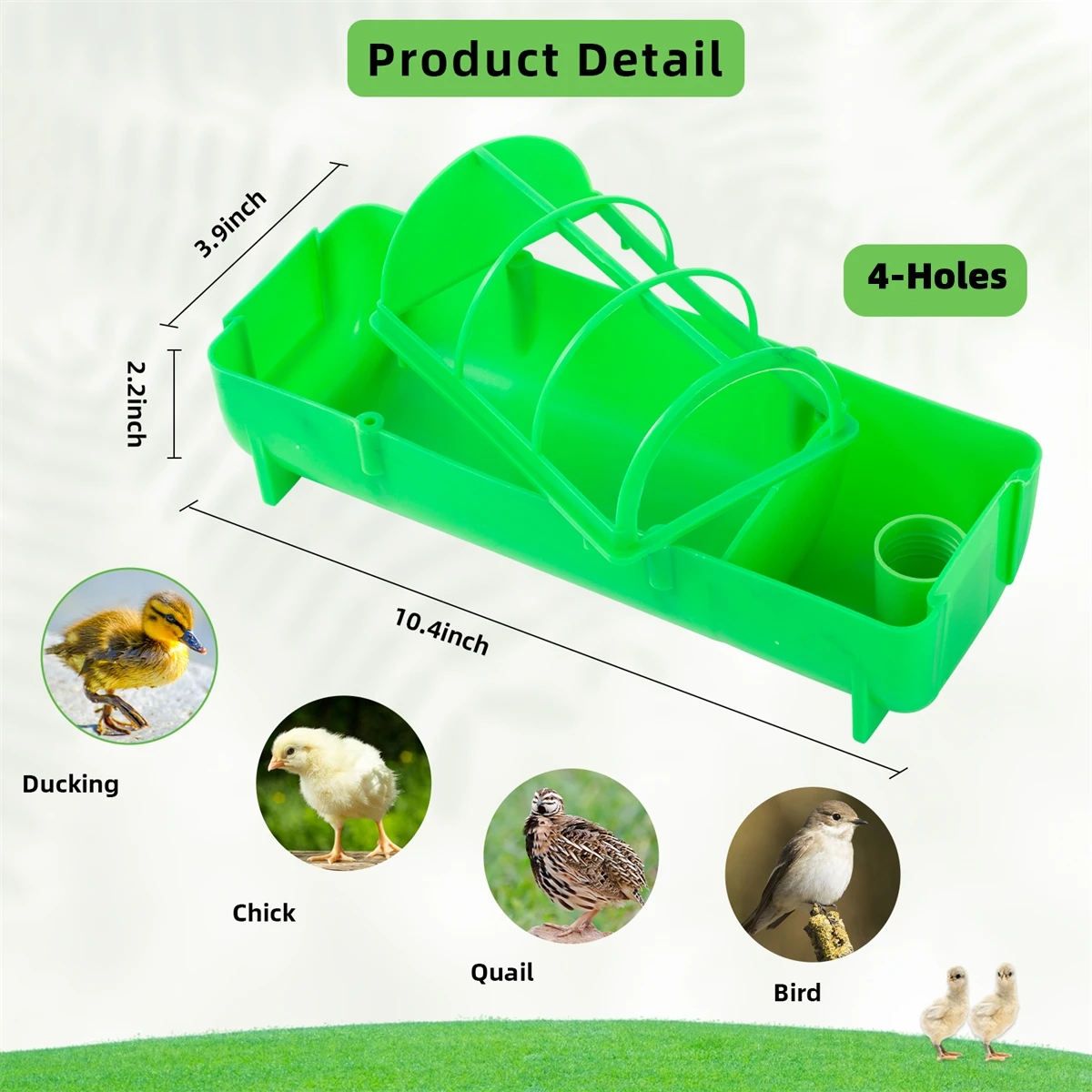 Comedouro e Bebedouro para Aves Plástico Verde 26 cm Evita Desperdício - Imagem 2