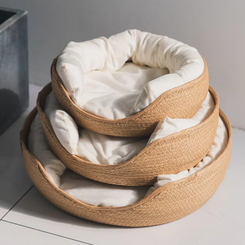 Cama Sofá para Gatos e Cães de Bambu com Almofada Removível - Image 3