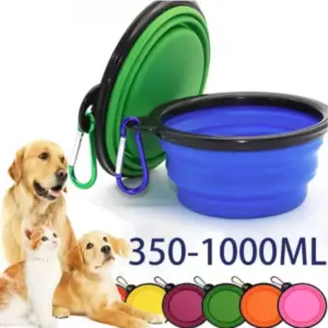 tigela dobrável de silicone para cães e gatos