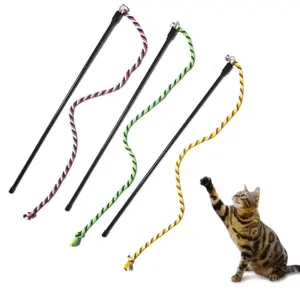 varinha para gatos com corda de algodão