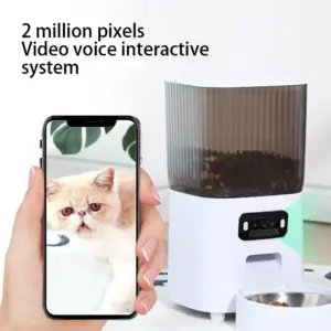 alimentador automático para cães e gatos com câmera