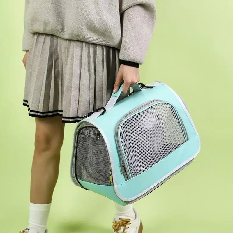 Bolsa de Ombro para Viagem Pet Respirável Azul - Imagem 3