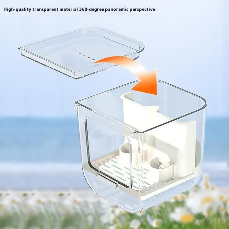 Comedouro Automático para Pássaros Transparente com Dupla Abertura - Imagem 2