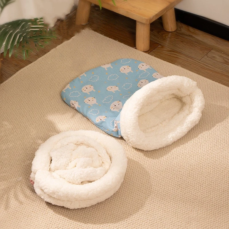 Saco de Dormir para Gatos de Lã de Cordeiro Macio 100 cm - Imagem 2