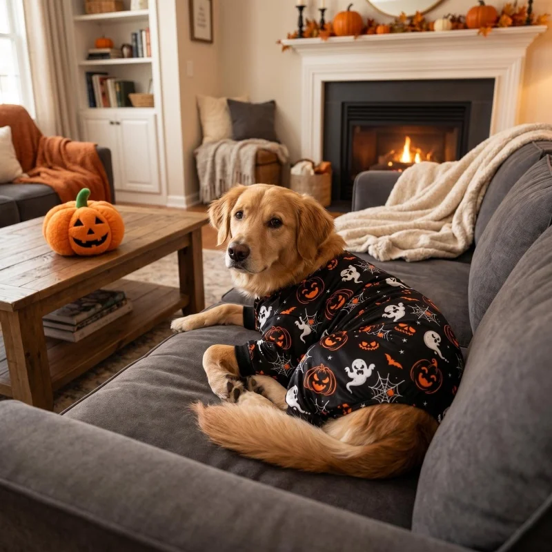 Pijama de Halloween para Cães de Poliéster com Estampa Divertida - Imagem 4