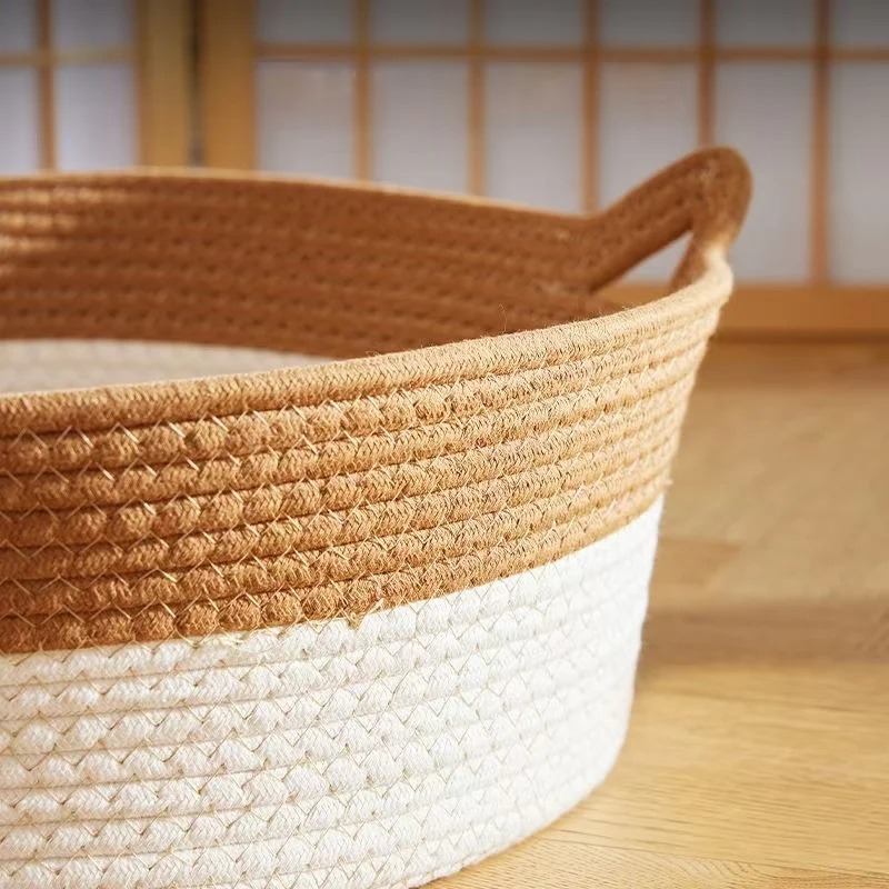 Cama Japonesa para Gatos Redonda de Rattan Tecida à Mão - Image 6