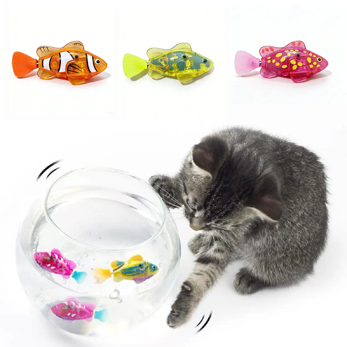 Brinquedo Robô Peixe para Gatos com LED e Bateria Inclusa - Imagem 2