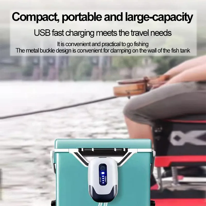 Bomba de Oxigênio para Aquário Recarregável USB com Bateria de Lítio - Image 2