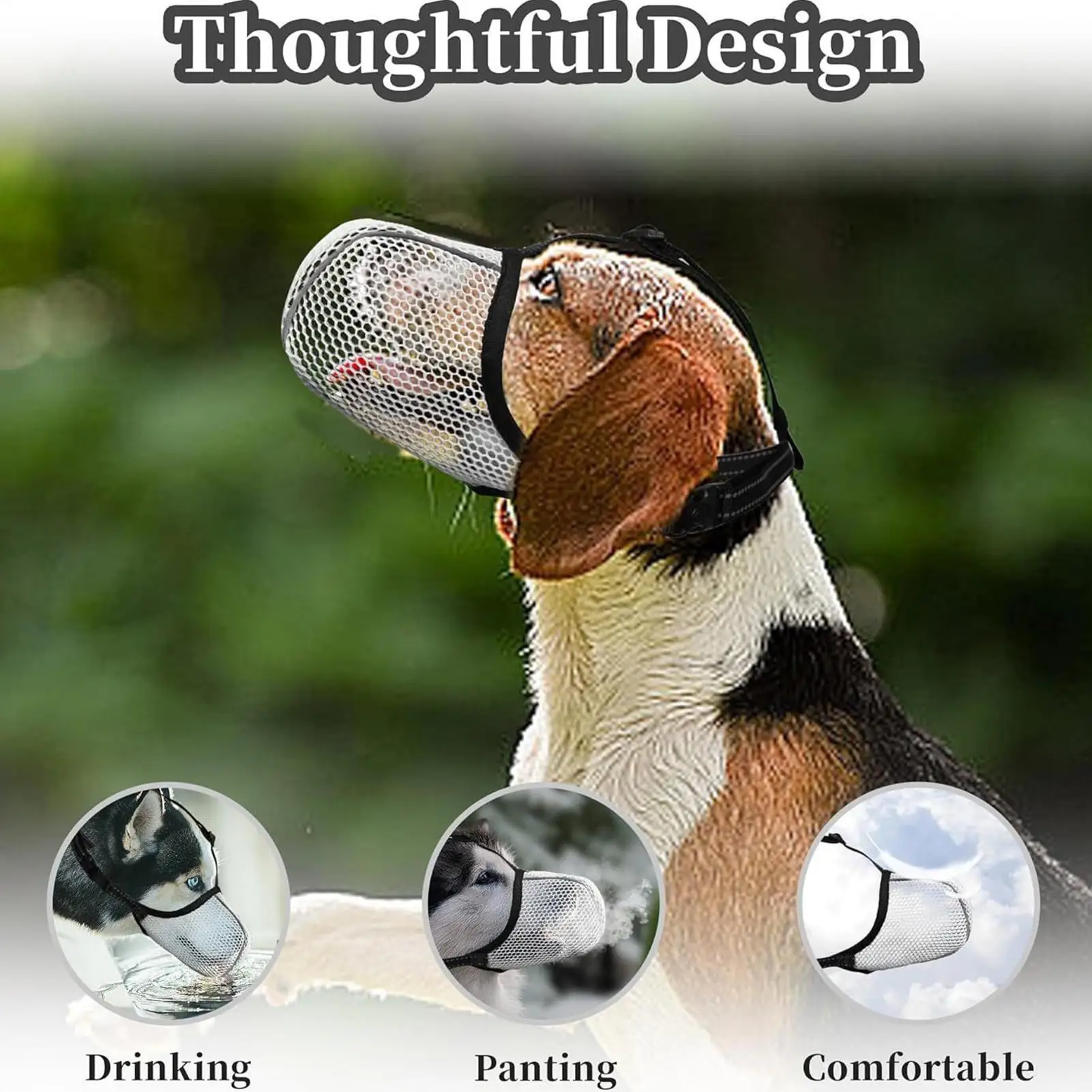 Focinheira de Malha para Cães Grandes com Faixa Refletiva - Image 6