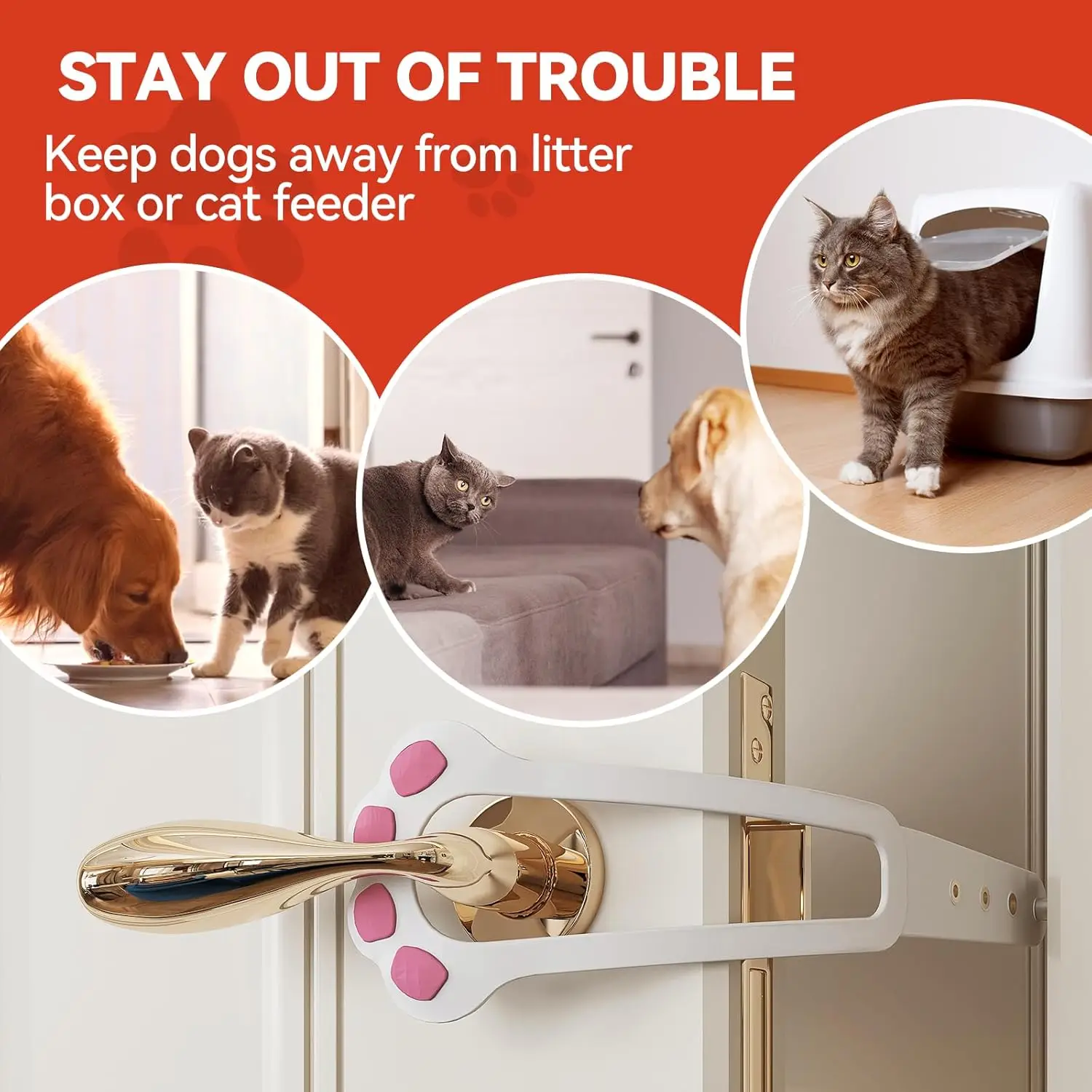 Trava de Porta Ajustável para Gatos e Cães com 7 Níveis de Abertura - Imagem 6