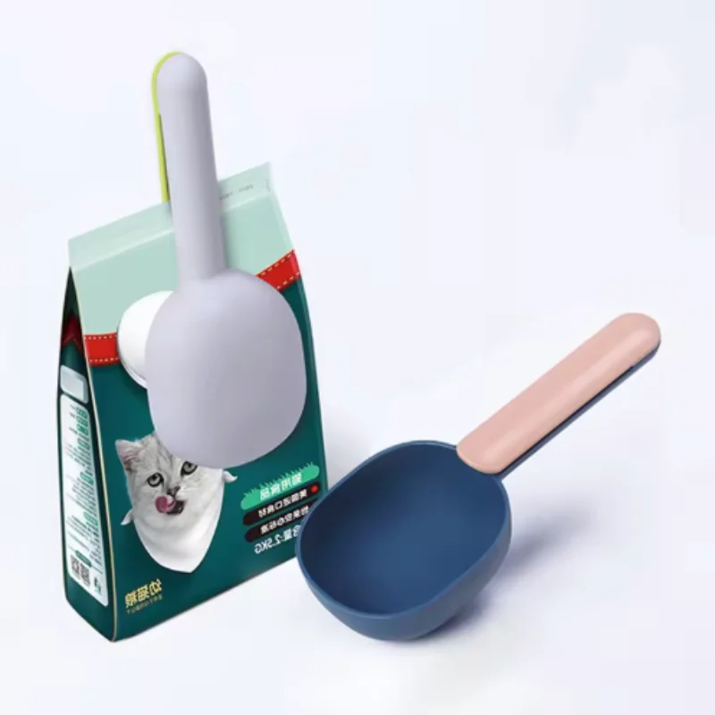 colher para ração de cães e gatos com clipe