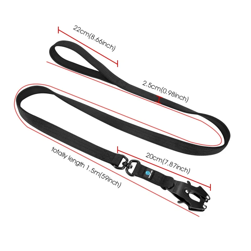 Coleira Tática para Cães de Nylon Ajustável com Fivela de Metal - Imagem 5