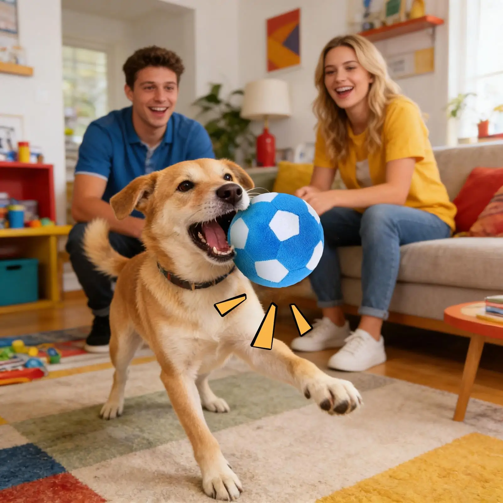 Brinquedo Bola de Futebol para Cães de Pelúcia com Som para Mastigar - Imagem 3