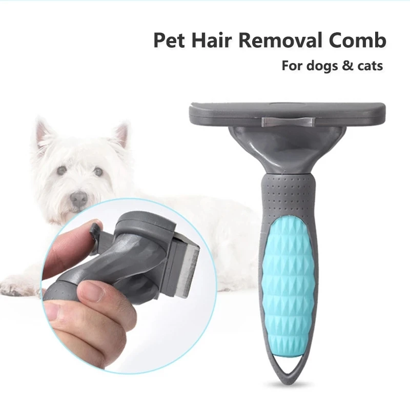 Pente Ancinho Planet Pet para Cães e Gatos Azul Extra Largo - Imagem 4
