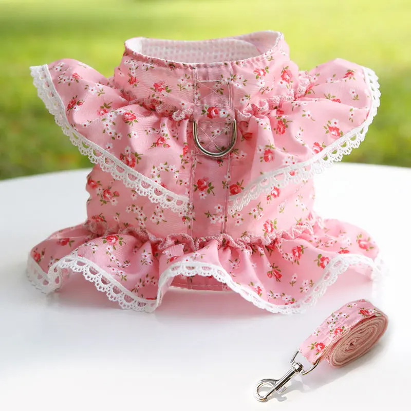 Coleira Peitoral para Cães e Gatos Pequenos com Estampa Floral - Image 2