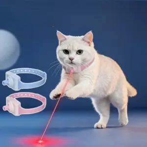 coleira LED para gatos com laser