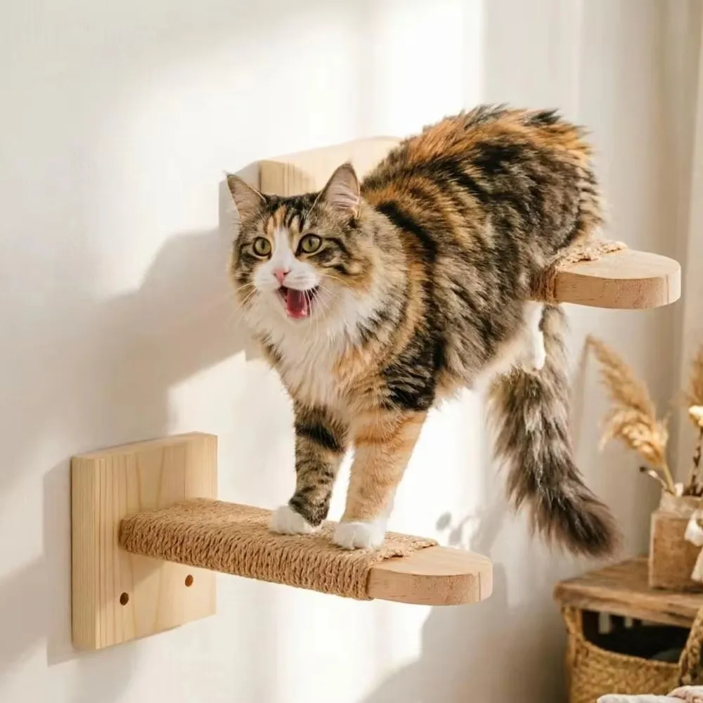 Prateleira de Escalada para Gatos de Madeira com Sisal 21 cm - Image 2