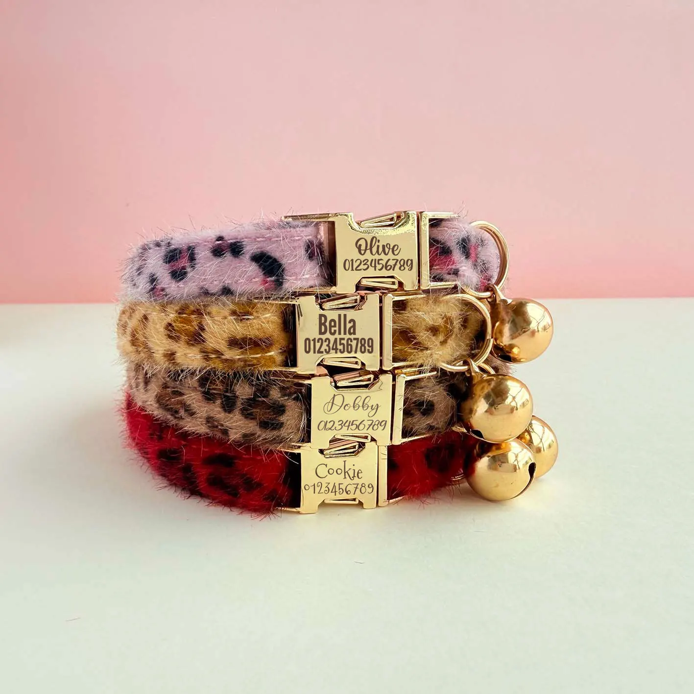 Colar de Gato com Estampa de Leopardo Ajustável e Sino - Image 3