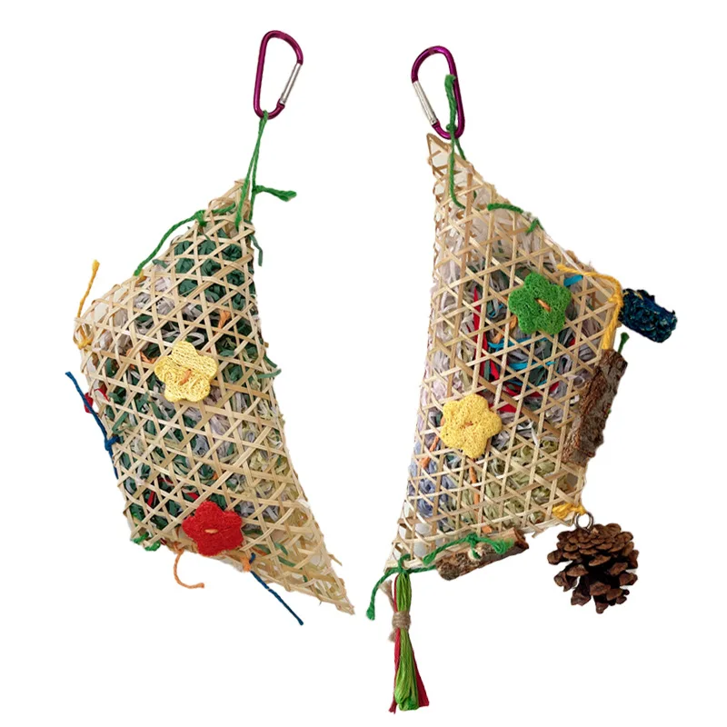 Brinquedo de Forrageamento para Pássaros de Bambu com Papel Triturado - Imagem 2