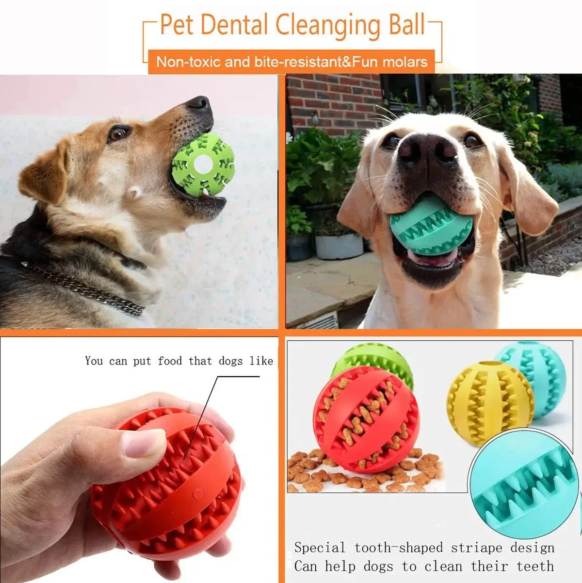 Brinquedo Bola para Cães Interativo de Borracha Resistente para Mastigar - Imagem 4