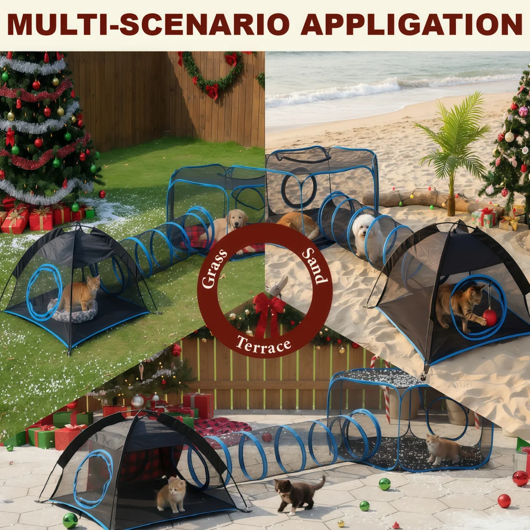 Cercado Portátil para Pets com Túnel e Montagem Fácil - Imagem 2