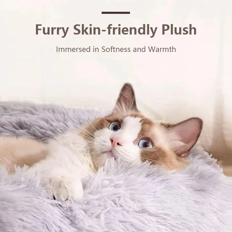 Cama Ninho Redonda para Cães e Gatos de Pelúcia Lavável - Image 5
