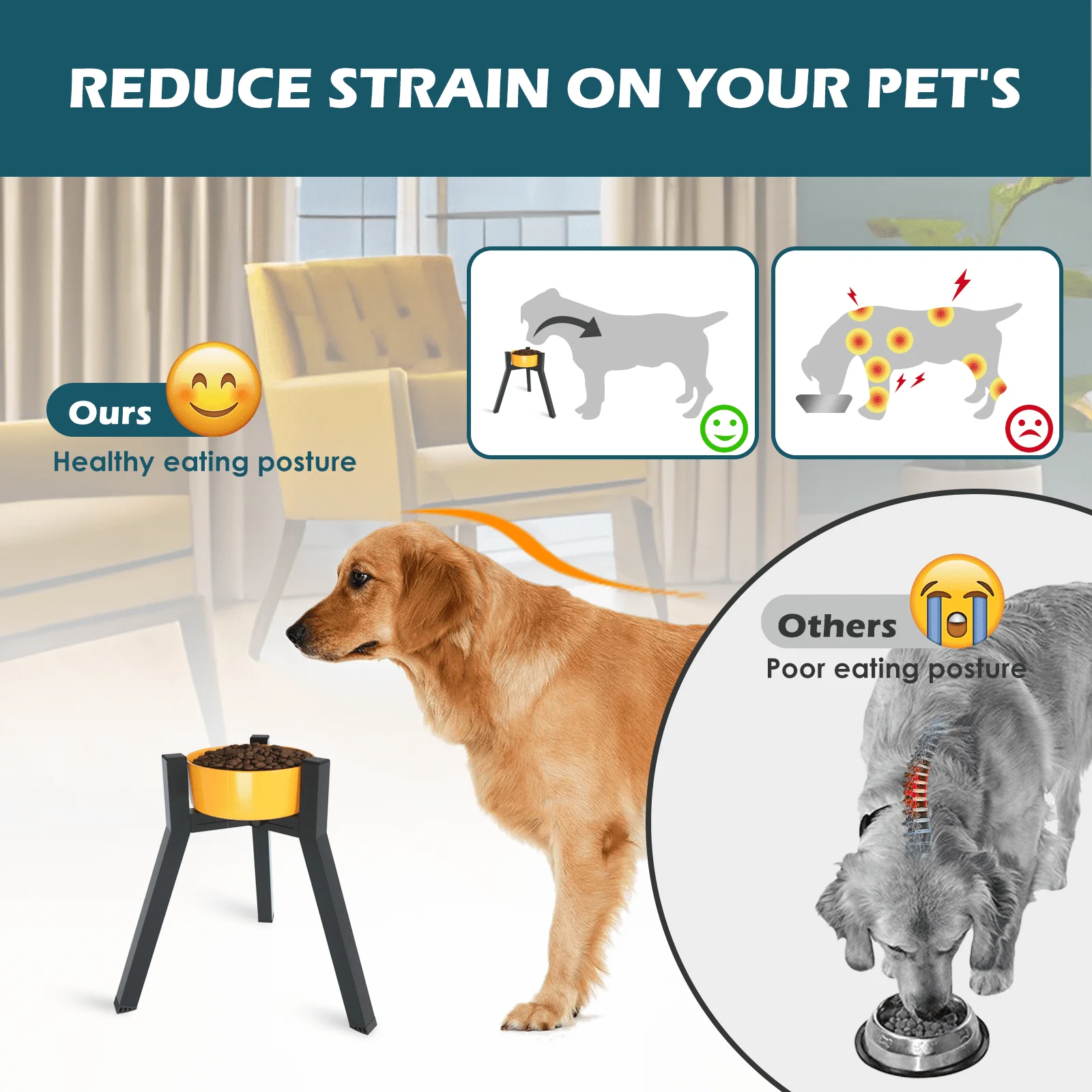 Suporte Ajustável para Tigela de Cães Grandes Dobrável para Viagem - Image 3