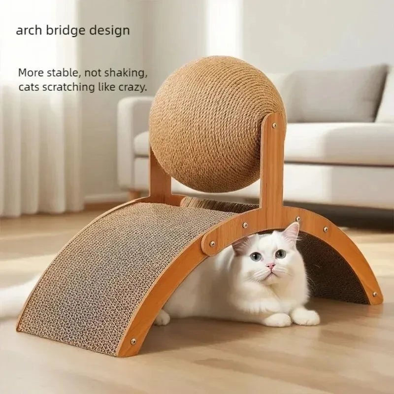 Arranhador para Gatos Ponte em Arco com Bola de Sisal para Afiar Garras - Imagem 2