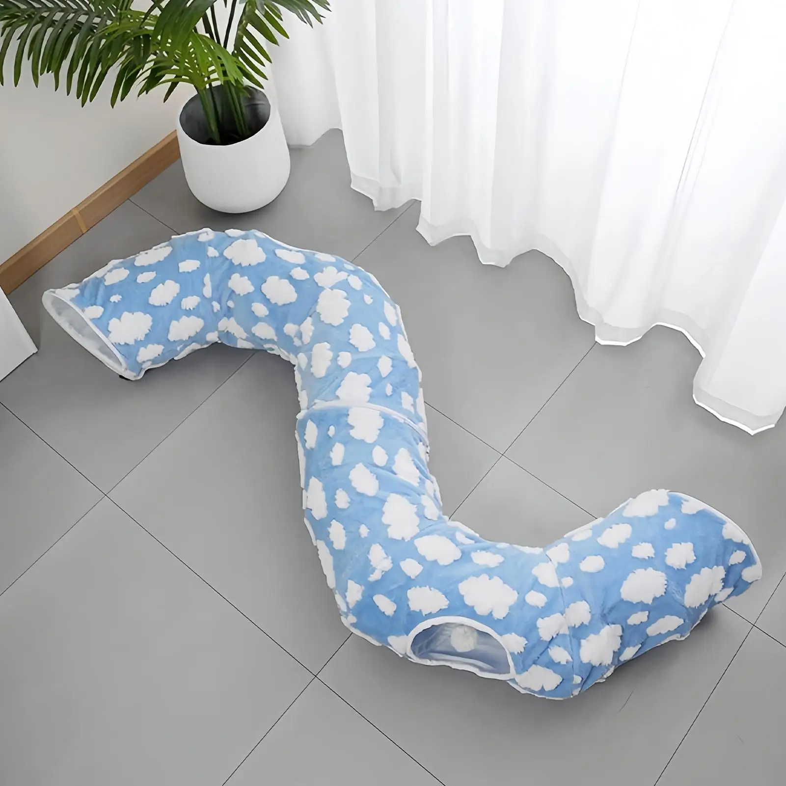 Cama Túnel para Gatos e Cães Pequenos Lavável com Brinquedo - Image 3