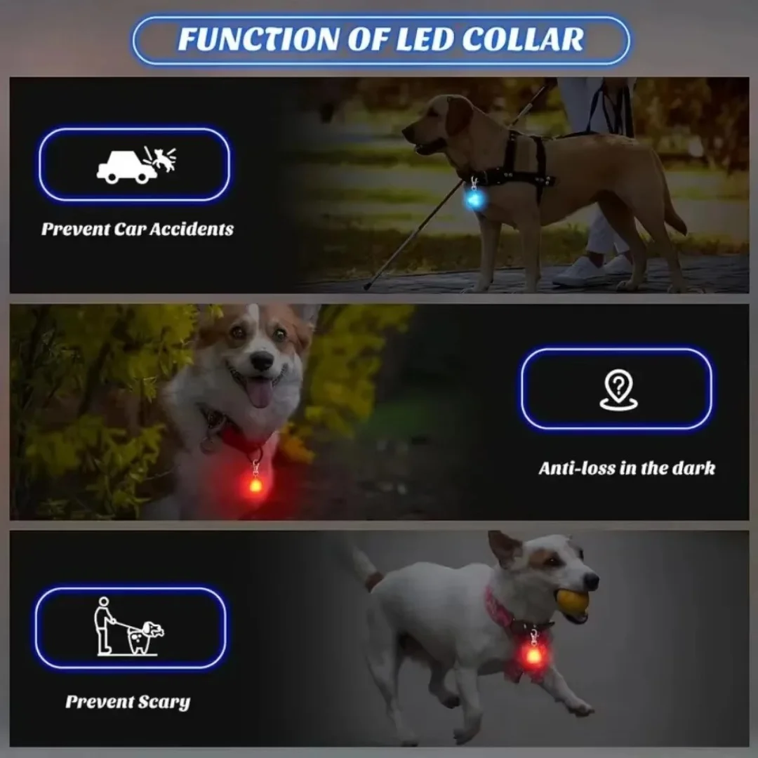 Coleira Pingente LED para Cães e Gatos de Silicone à Prova D'água - Imagem 5